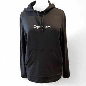 Lululemon Black Hoodie with “Optimism” Graphic (sz S) NWT